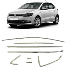Blueoto Vw Polo 2009-2017 Cam Çerçevesi Full Set Paslanmaz Çelik Krom
