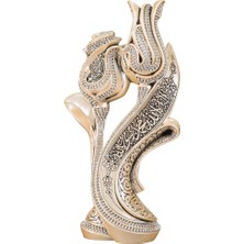 Nakkaş Dekor Biblo Lale Gül Kelime-I Tevhid Altın Renk Dini Biblo