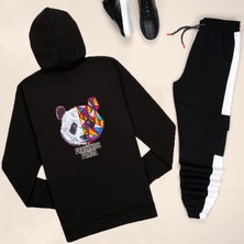 Trendypassion Kapşonlu Sırt Baskılı Panda Eşofman Takımı