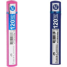 Faber-Castell Faber Castell 2 Adet Grip Min 07MM 2b 60 mm 120'LI Pembe ve Mavi Tüp