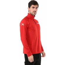 Raru Erkek Yarım Fermuarlı Sweatshirt Vıta Kırmızı