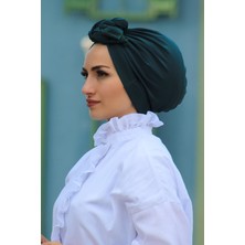 Amisos Bone Şal Tasarım Bone Zümrüt - Yeni Model Tesettür Giyim