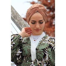 Amisos Bone Şal Dolama Bone  Caremel Hazır Model - Yeni Model Tesettür Giyim