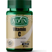 Alvin Vitamin C İçeren Takviye Edici Gıda, L-Askorbik Asit, 30 Tablet