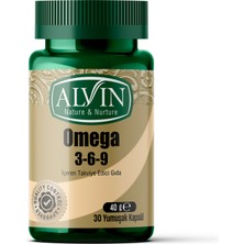 Alvin Omega 3-6-9 İçeren Takviye Edici Gıda, Balık Yağı, Epa ve Dha, 30 Yumuşak Kapsül