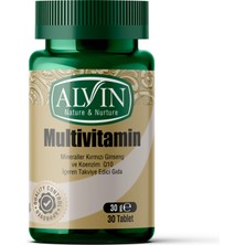 Alvin Multivitamin (Kırmızı Ginseng ve Koenzim Q10 İçeren) Takviye Edici Gıda, 30 Tablet