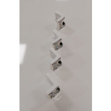 Ft Dolap Askı Elemanı 4 Adet - Dolap Duvar Montaj Aparatı Beyaz +Montaj Vidaları