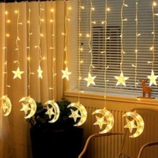 Kastore Ay Yıldız Dekorlu Animasyonlu Perde LED Işık 3 Metre