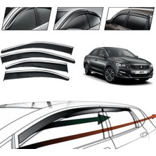 OtoLine Peugeot 301 2021 Kromlu Cam Rüzgarlığı 4 Lü