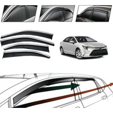 OtoLine Toyota Corolla 2021 Kromlu Cam Rüzgarlığı 4 Lü