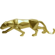 Eymense Kübik Panter Dekoratif Obje Gold