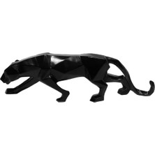 Eymense Kübik Panter Dekoratif Obje Siyah