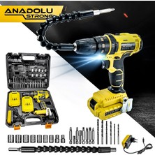 Anadolu Strong ANS1069-S 24W Çift Li-Ion Bataryalı Metal Şanzıman Darbeli 27 Parçalı Süper Setli