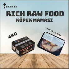 Barftr - Rıch Raw Food 4 kg Köpek Maması (4 Paket - 1000 Gr)