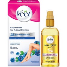 Veet Mucizevi Yağ Çok Amaçlı Nemlendirici Bakım Yağı 100 ml + Veet Sir Ağda Bandı Bacak & Vücut Bölgesi Hassas Ciltler 20'li