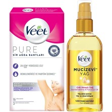 Veet Mucizevi Yağ - Çok Amaçlı Nemlendirici 100 ml + Veet Pure Sir Ağda Bandı Bikini & Koltuk Altı 16'lı