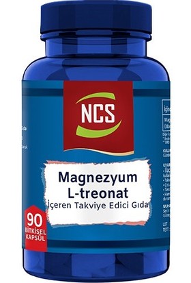 Ncs Magnezyum Magnesium L-Threonate Vejeteryan 2 X 90 Bitkisel Kapsül