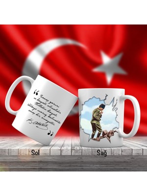Asilmeydan Asil Hediyelik Üniformalı Mustafa Kemal Atatürk -Kocatepe Taarruz - Atatürk'ün Sözleri -Kupa Bardak