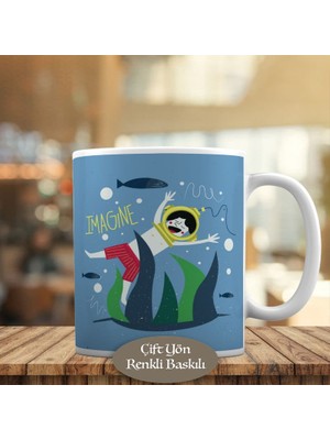 Asilmeydan Deniz Altında Balıklar ve Yüzen Çocuk Kupa Bardak Hediyelik-452