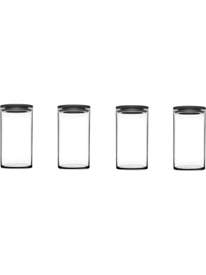 Paşabahçe 43736 Vakumlu Cam Kavanoz - Cam Erzak Saklama Kabı 4 Lü Gri