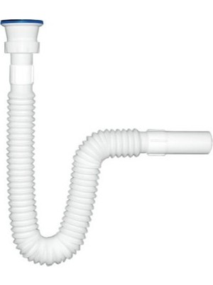 Özbest Körüklü Lavabo Sifonu Lavabo Gider Borusu 90 cm Paslanmaz Süzgeç + Adaptör Conta
