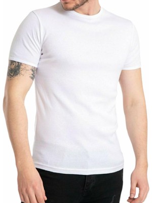 Mody Erkek Pamuk+Likralı Düz Tişört