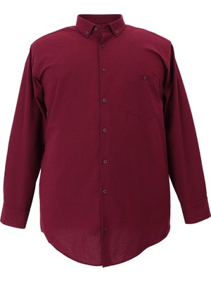 Bettino Pamuklu Büyük Beden Battal Boy Oduncu Gömlek & Bordo