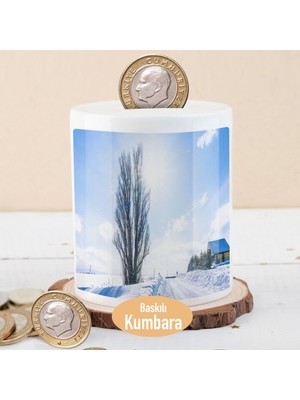 Asilmeydan Karlı Yol Manzarası Para Birikim Kumbarası -74190-6481