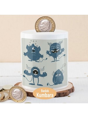 Asilmeydan Mavi Canavar Arkadaşlar Baskılı Para Birikim Kumbarası -2147780283