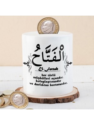Asilmeydan El Fettah ve Anlamı Yazılı Para Birikim Kumbarası -KB45606