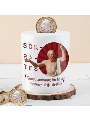 Asilmeydan Filozof Sokrates Sorgulanmamış Hayat Para Birikim Kumbarası -210