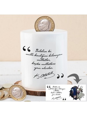 Asilmeydan Kemal Atatürk Milli Benlik Yazılı Para Birikim Kumbarası -KB45684