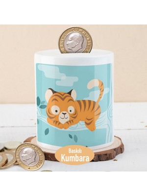 Asilmeydan Sevimli Yavru Kaplan Baskılı Para Birikim KUMBARASI-2147995754