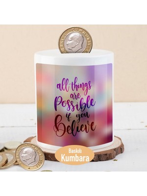 Asilmeydan All Things Are Possible Yazılı Para Birikim KUMBARASI-2147837478