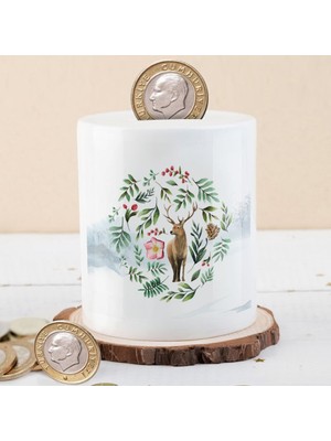 Asilmeydan Yapraklar Arasında Sevimli Geyik Para Birikim KUMBARASI-56498