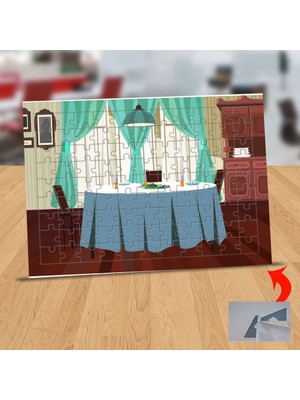 Asilmeydan Restoranda Yemek Masası 99 Parça Puzzle Yapboz TABLO-1262-16278