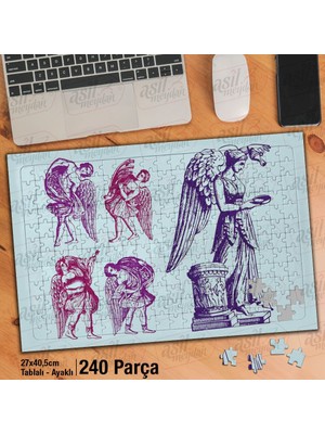 Asilmeydan Asil Hobi Antik - Heykel - Angel - Melek Kanadı Yapboz - Ayak Destekli Çerçeveli 240 Parça Puzzle