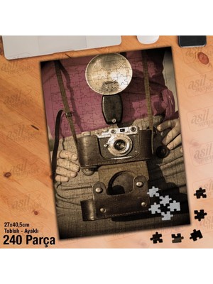 Asilmeydan Asil Hobi Fotoğraf Makinesi - Antika - Resim Yapboz - Ayak Destekli Çerçeveli 240 Parça Puzzle