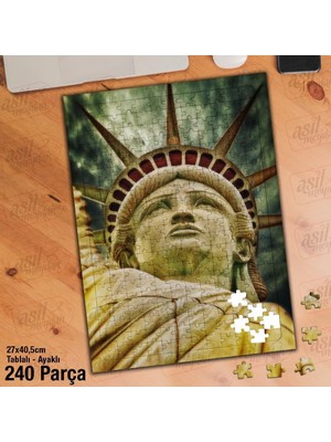 Asilmeydan Asil Hobi Özgürlük Heykeli - New York Yapboz - Ayak Destekli Çerçeveli 240 Parça Puzzle