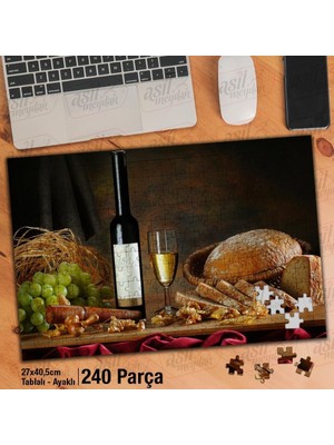 Asilmeydan Asil Hobi Üzüm - Şarap - Kadeh Bardağı - Alkol Yapboz - Ayak Destekli Çerçeveli 240 Parça Puzzle