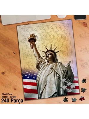Asilmeydan Asil Hobi Amerika - Newyork - Özgürlük Heykeli Yapboz-Ayak Destekli Çerçeveli 240 Parça Puzzle