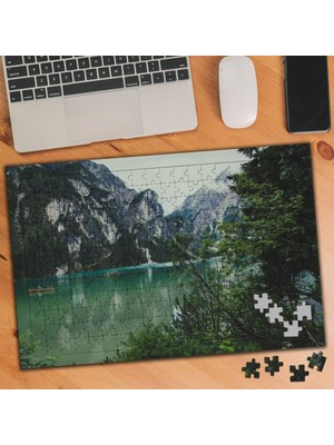 Asilmeydan Dağ Arasında Göl Manzarası 240 Parça Puzzle Yapboz TABLO-432752