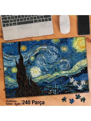 Asilmeydan Asil Hobi Van Gogh Yıldızlı Geceler Yapboz - Ayak Destekli Çerçeveli 240 Parça Puzzle