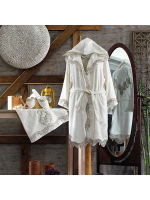 Zebra Casa Marakesh Krem Balayı Bornoz Seti