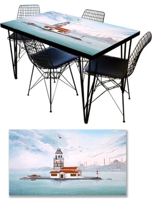 Sticker Art Masa Kaplama Folyosu Mobilya Masa Kaplama Folyoları Kız Kulesi Çizim