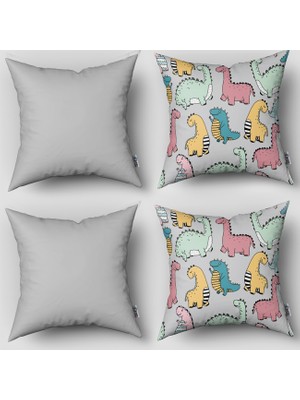 instababyrooms Çift Taraflı Dekoratif 43CM x 43CM Bebek Çocuk Odası 4 Lü Kırlent Kılıfı Model 1338