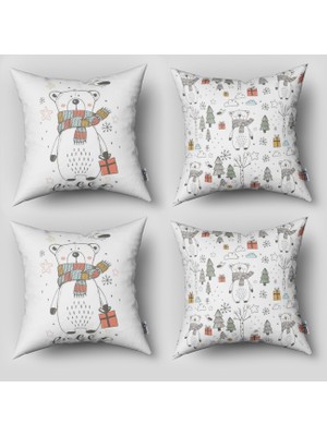 instababyrooms Çift Taraflı Dekoratif 43CM x 43CM Bebek Çocuk Odası 4 Lü Kırlent Kılıfı Model 1424