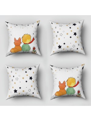 instababyrooms Çift Taraflı Dekoratif 43CM x 43CM Bebek Çocuk Odası 4 Lü Kırlent Kılıfı Model 284