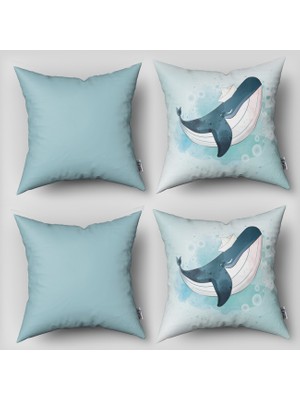 instababyrooms Çift Taraflı Dekoratif 43CM x 43CM Bebek Çocuk Odası 4 Lü Kırlent Kılıfı Model 1374