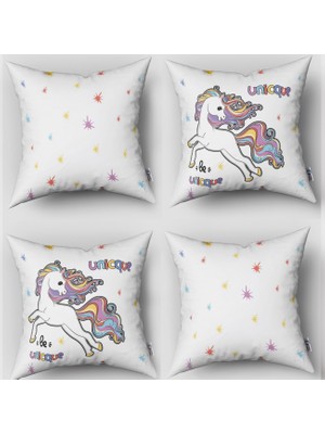 instababyrooms Çift Taraflı Dekoratif 43CM x 43CM Bebek Çocuk Odası 4 Lü Kırlent Kılıfı Model 106